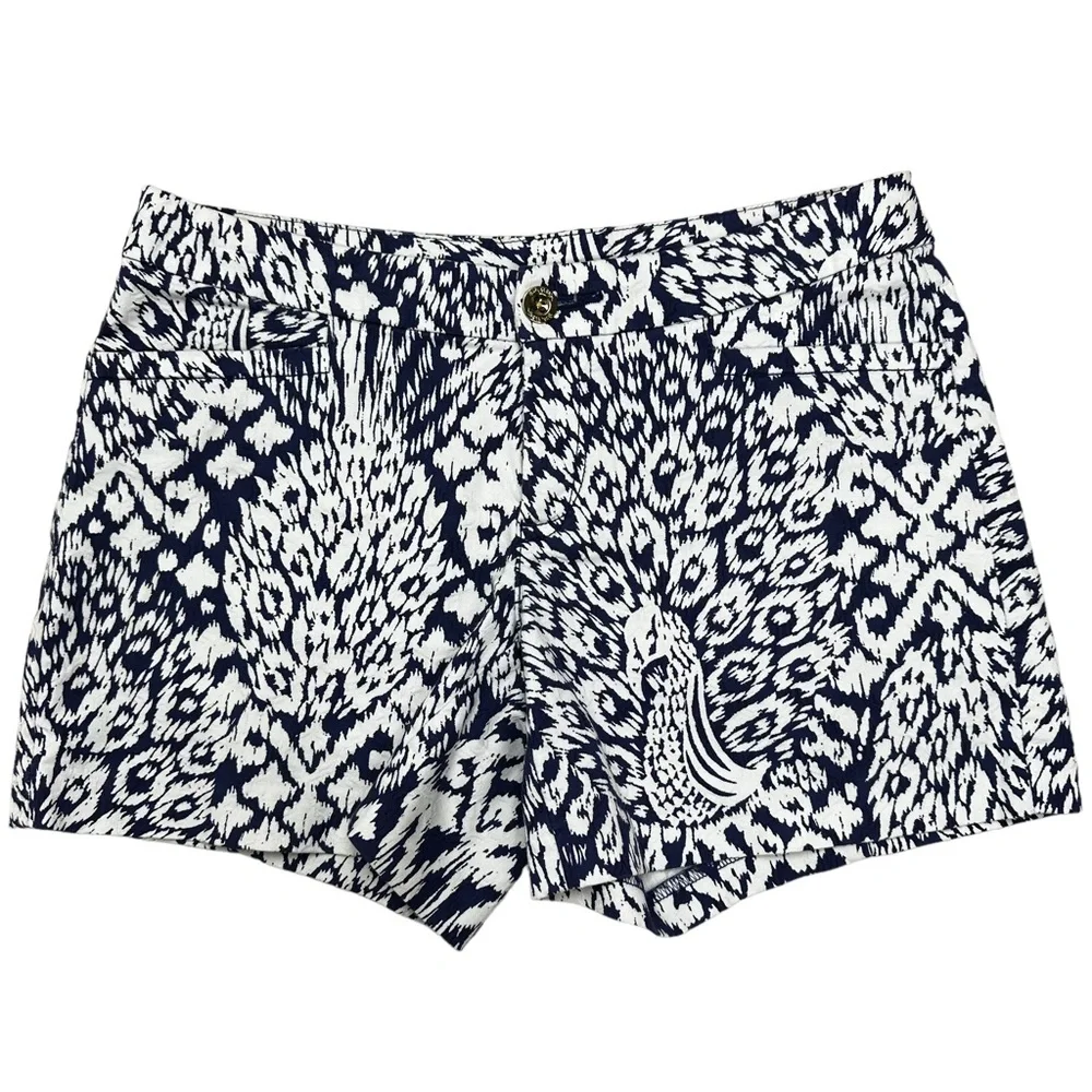 Lilly Pulitzer Kelly Shorts Size 4  Bright Navy Pineapple Party Coastal Beach - Picture 2 of 10